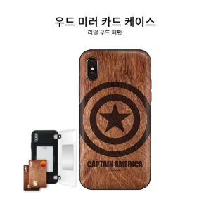 아이폰12 마블 정품 우드 미러 스파이더맨 캡틴아메리카 카드 케이스 미니 pro max